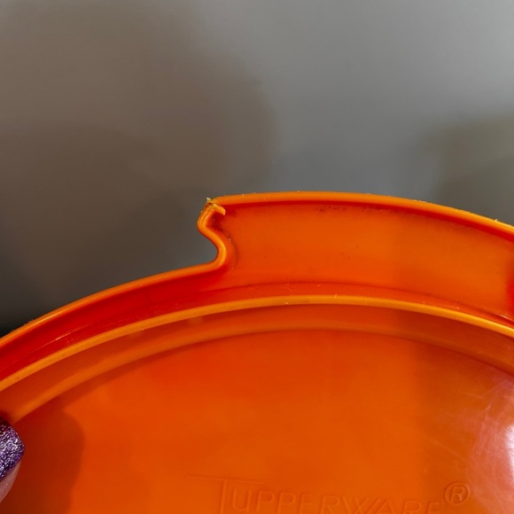 Orange Vintage Tupperware Cake/Pie Keeper Carrier No Handle Round Tall 683, 684. - Picture 9 of 12